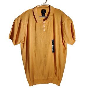 Stafford polo shirt mens XXL 2XL orange silk blend golf short sleeve sweater